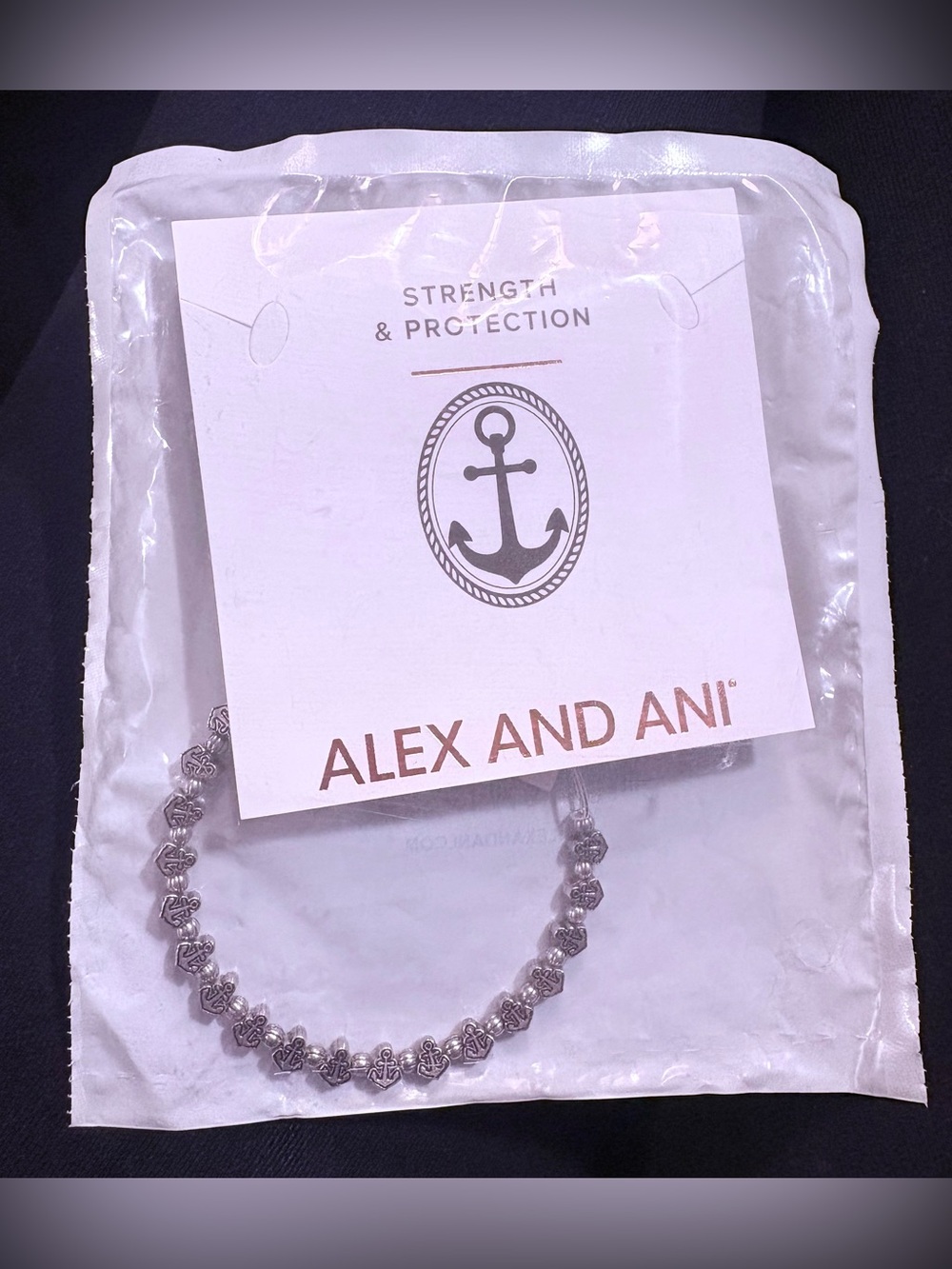 Alex and Ani Beaded Anchor Strength & Protection Bangle NIP